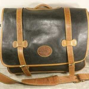 Vtg Eddie Bauer Leather Briefcase Messenger Bag